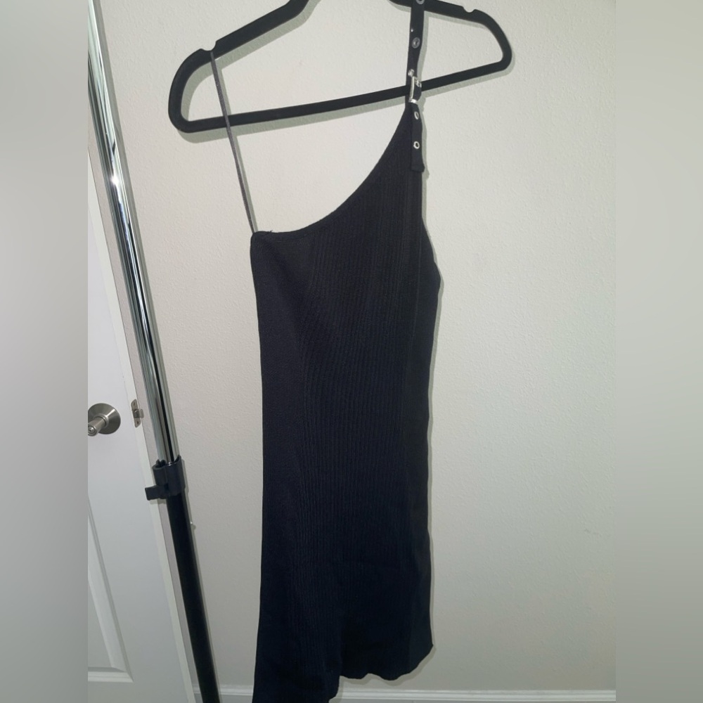 Zara one shoulder slit dress